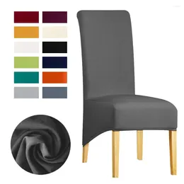 Housses de chaise extensibles, Style siège élastique, dossier Long, Banquet européen, maison, Leorate, 13 couleurs unies, moderne, taille XL