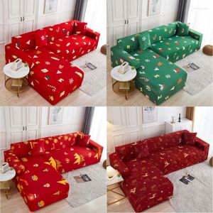 Couvre-chaises Stretch Soastic Sofa Cover Christmas Noël décor L Forme Sente solide Spandex 1 2 3 4 Seers Couch Coussin Coussin pour le salon