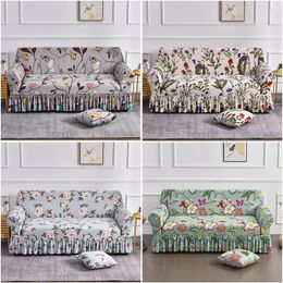 Cubiertas de sillas Cubierta de sofá de tela elástica para sala de estar L Elástico Floral Floral Slipbovers Decoración del hogar 1/2/3/4 plazas