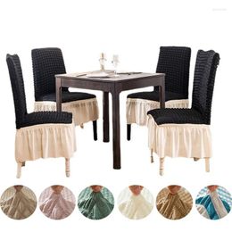 Couvre-chaises Stretch Spandex Spandex Plain Cover Skirt Tissu pour El Banquet Mouringing Party Event Dining Table Soutr Decoration