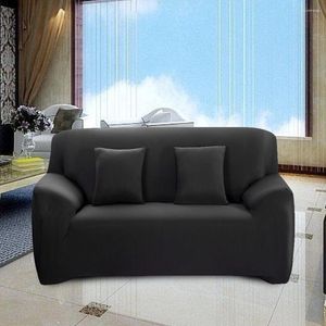 Housses de chaise housse de canapé extensible Anti housse de canapé lavable protecteur de meubles pour fauteuil causeuse 185x145 cm (noir)