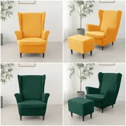 Cubiertas de silla Stretch Wing Cover Velvet Wingback Elástica Relajante Relajante Sofá de sillón