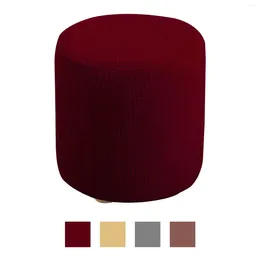 Housses de chaise housse de pouf ronde extensible avec repose-pieds inférieur élastique canapé salon rangement repose-pieds housse