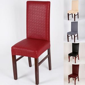 Housses de chaise couverture imperméable à rayures tissu en cuir PU souple grande housse de siège extensible élastique pour Banquet à la maison