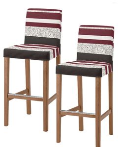 Couvre-chaise rayures Modèle de texture Bar du tabouret arrière court couvercle de tabouret