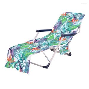 Fundas para sillas Toalla de playa de verano Funda de cama con correa larga con bolsillo para jardín al aire libre Piscina Tumbona