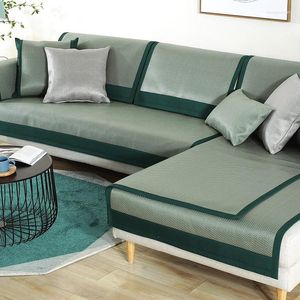 Stoelhoezen zomer cool ademende rattan bamboe stoelen sofa dekking non slip ijs slaapmat armleuning rugleuning roer handdoek kussen