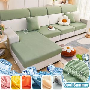 Stoelbedekkingen Zomerijs Zijde Sofa Kussen Kussen Cool Cool Stretch Furniture Protector Slipcover Solid L-vormig voor woonkamer kinderen