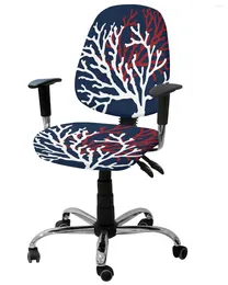 Couvre-chaise Summer Soile Marine Life Beach Coral Navy Blue Elastic Couvoir en fauteuil