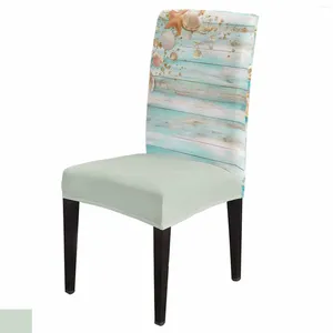 Housses de chaise d'été en forme d'étoile de mer, ensemble de housses de planche en bois, extensible, en Spandex, pour la cuisine, la salle à manger