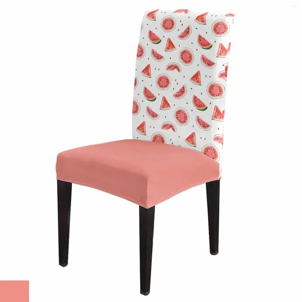 Housses de chaise d'été avec Texture aquarelle pastèque, ensemble de housses de siège en Spandex extensible pour la cuisine, la maison et la salle à manger