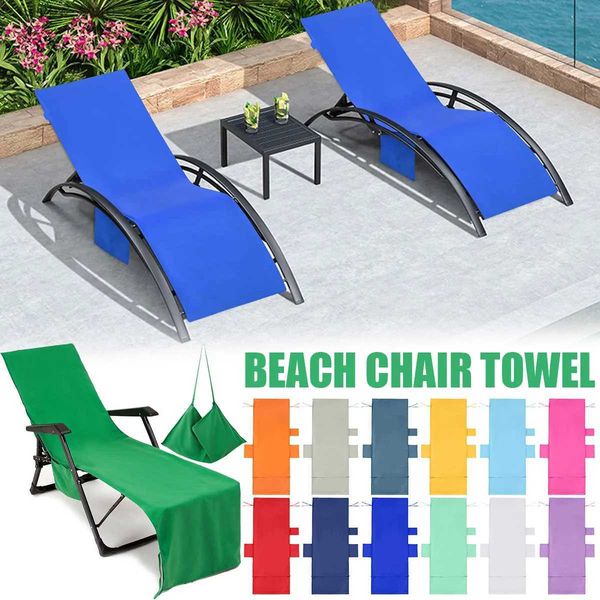 Fundas para sillas Funda para silla de playa y sol Toalla con bolsillos laterales Sillón Funda de toalla de playa para tomar el sol Tumbona Hotel Jardín Piscina de vacaciones L240315