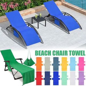 Cubiertas de silla Toalla de cubierta de playa con salón de bolsillos laterales para la tumbona del sold