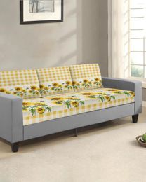 Housses de chaise tournesol aquarelle fleur abeille Plaid housse de coussin de siège protecteur de canapé extensible lavable amovible housses élastiques