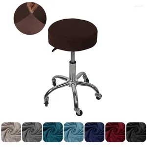 Couvre-chaises super doux Velvet Round Bar Cover Elastic All inclusive Tableau de pivot anti-poussière Housses pour le banquet à domicile