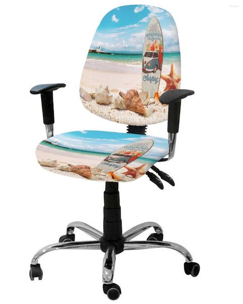 Housses de chaise planche de surf plage coquille d'étoile de mer fauteuil élastique housse d'ordinateur extensible amovible housse de bureau siège fendu