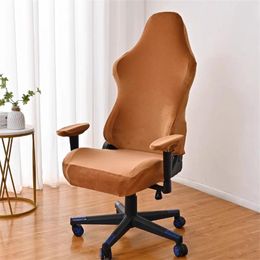 Housses de chaise Svetanya bureau jeu d'ordinateur couverture solide fauteuil à dossier haut velours élastique Accent salon siège de salle à manger