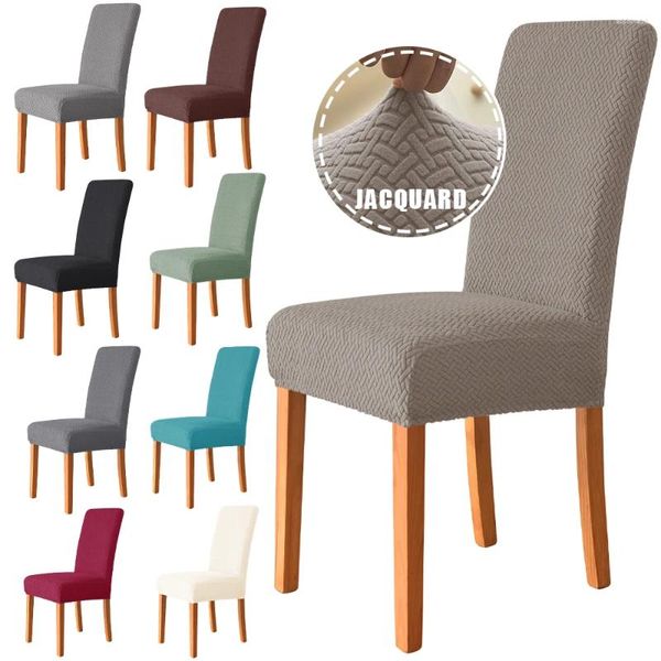 Couvre-chaise Couvre T-Type Jacquard Hlebovers Elastic Sobofproofroping amovible Decorator for Dining Room Wedding El Kitchen