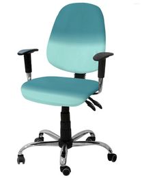 Housses de chaise, dégradé vert sarcelle, élastique, pour ordinateur, extensible, amovible, pour bureau, salon, siège fendu