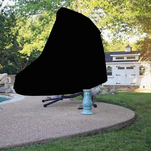 Couvre-chaise Terrasse suspendue Salounge Couvre-poussière Oxford Tissu noir Grand Taille Hamac étanche incurvé