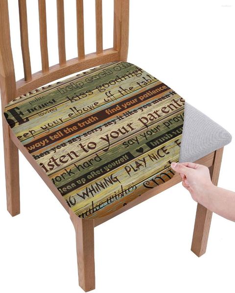 Housses de chaise texte Vintage vieille planche de bois Texture housse de siège élastique housses pour salle à manger protecteur extensible