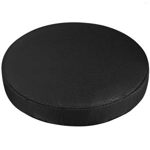 Stoelbedekkingen Dikke elastische barkrukkussen Cushion Cover praktische ontlasting ronde beschermer voor thuiswinkel - zwart (diameter 35 cm)