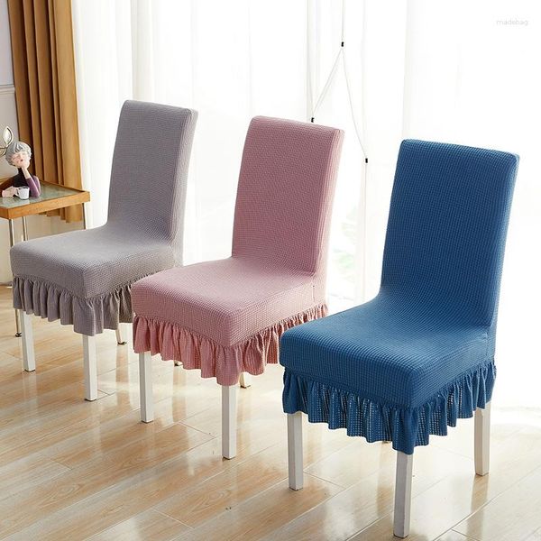 Cubiertas de silla gruesos banquetes de lujo asiento de comedor elástico terciopelo estirado spandex sólido jacquard