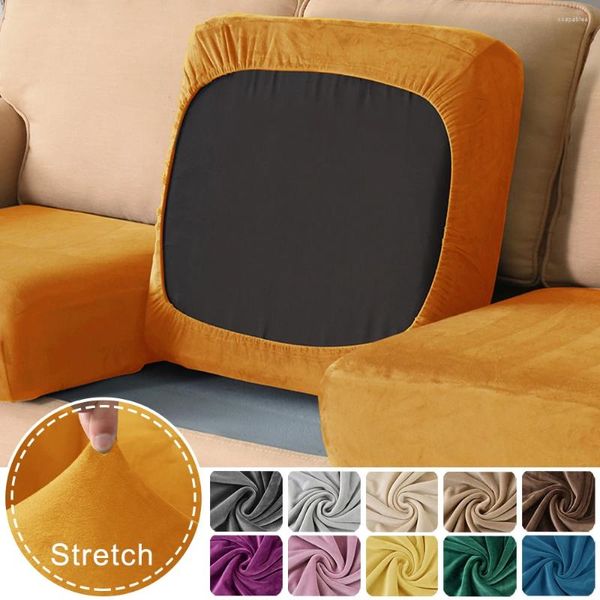 Housses de chaise épaisses en velours Super doux, housse de coussin de siège de canapé, uni, élastique en forme de L, salon, enfants, animaux domestiques, maison