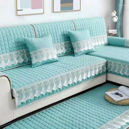Cadeira cobre engrossar cristal veludo tecido sofá capa antiderrapante slipcover assento europeu sofá toalha para sala de estar decoração
