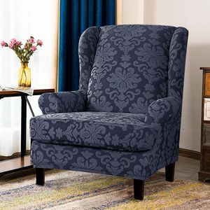 Housses de chaise épaisses en Jacquard, couverture arrière à ailes florales, extensible, pour canapé, fauteuil, coussin de salon