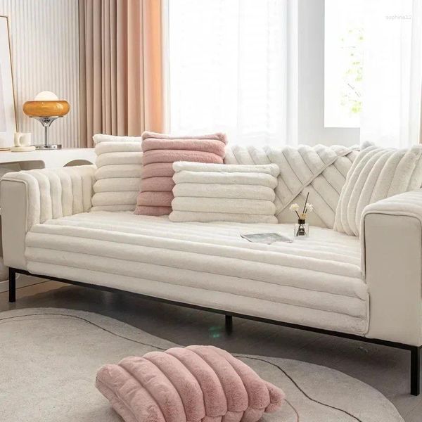 Les couvercles de chaise épaississent le canapé en peluche couvrent le tapis de tapis de compagnie de compagnie de compagnie de compagnie de compagnie antidérapante Protecteur Slipcover Winter Warm Couverture Salon