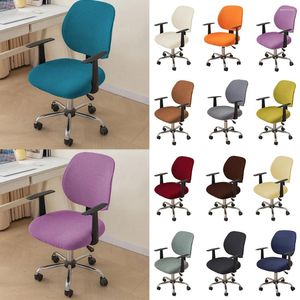 Stoelbedekkingen Dikke vaste kantoorafdekking Split Swivel stoel Elastische anti-stof fauteuil Slipcover Universal