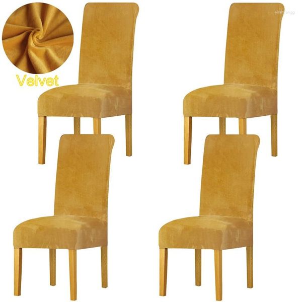 Housses De Chaise en velours épais, extensible, pour salle à manger, salon, cuisine, antidérapante, universelle