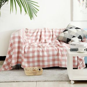 Stoelbedekkingen drielaags gaas Japanse stijl plaid sofa cover handdoek vier seizoenen universele kussendeken