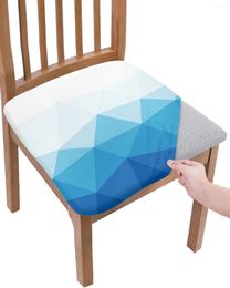 Stoelbedekkingen Triangle Block Blue Gradient Seat Cushion Stretch Dining Cover Slipcovers voor huis El Banquet Living Room