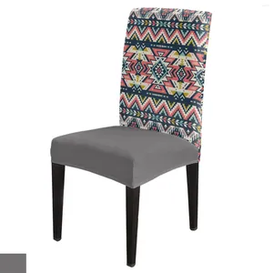 Housses de chaise Tribal coloré figures géométriques rétro salle à manger couverture cuisine extensible Spandex siège housse pour banquet fête de mariage