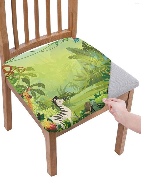 Housses de chaise Jungle tropicale dessin animé Animal Lion siège coussin extensible salle à manger couverture housses pour la maison El Banquet salon