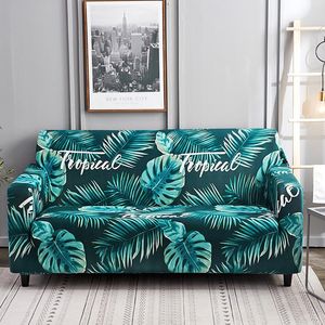 Stoelbekleding tropische bladeren Elastische bank Cover Stretch Couch Slipcover Living Room Sectional Case Furniture Protector Stoel Coverschair