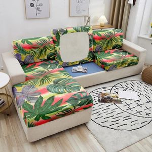 Couvriers de chaise Feuilles tropicales Modèle Sofa Soutr Coussin Couvre-Print Floral Print Couch AMOVABLE Anti-glipage Protecteur Home Decorcor