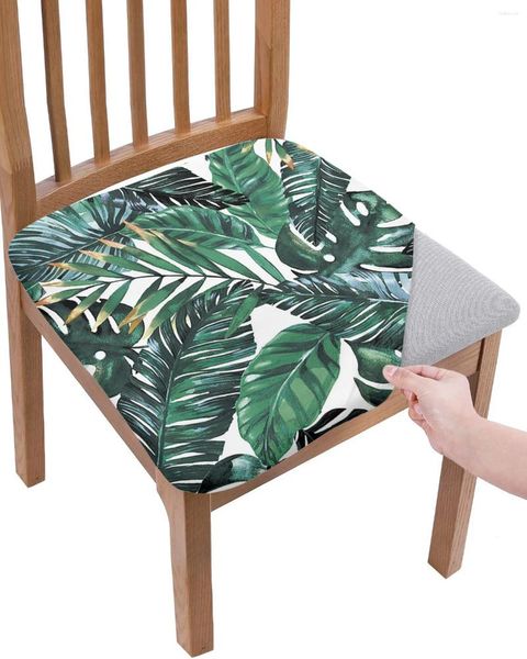 Couvre-chaise Plant tropical Banana Leaf Green Seat Cushion Stretch Stretch Dining Cover Covers for Home El Banquet Living Room