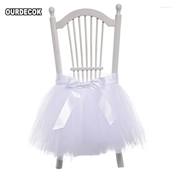 Couvre-chaise tutu tulle jupes de table de bébé décorations de douche de bébé sash avec ruban pour la décoration d'événements de mariage fournit des fournitures de fête 1pc