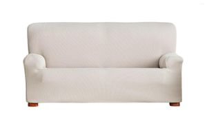 Housses de chaise Housse de canapé élastique Ulysse | Couleur-Blanc Carrés-2 Places