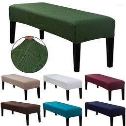 Fundas para sillas Universal Jacquard Long Bench Cover Spandex Piano Slipcover Stretch Todo incluido Rectangular Color sólido Taburete Reposapiés