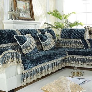 Stoelbedekkingen Universele maat Luxe bank Cover Lace Anti-slip handdoek Europe Style voor woonkamer Couch Slipcovers