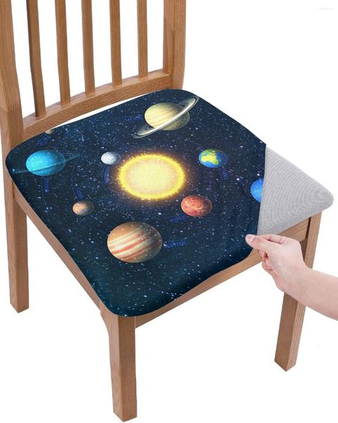 Fundas para sillas universo cielo estrellado Sistema Solar planeta funda de asiento elástica para fundas comedor Protector elástico