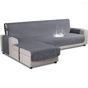 Couvoirs de chaise a mis à niveau le canapé sectionnel étanche du canapé L en forme de canapé en forme de canapé en forme de chariot réversible (grand gris foncé)
