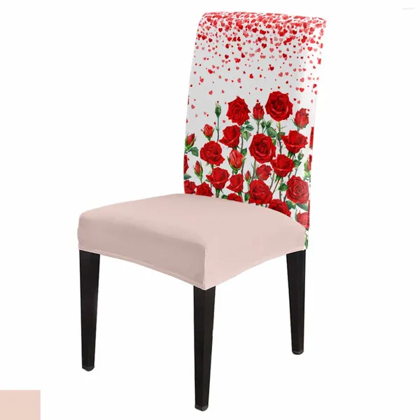 Cubiertas de la silla Corazones de San Valentín Rosas Rosas Conjuntos