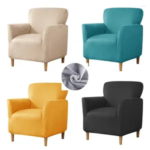 Housses de chaise housses de fauteuil en velours élastique doux baignoire couleur unie canapé simple tout pour El salon maison Club