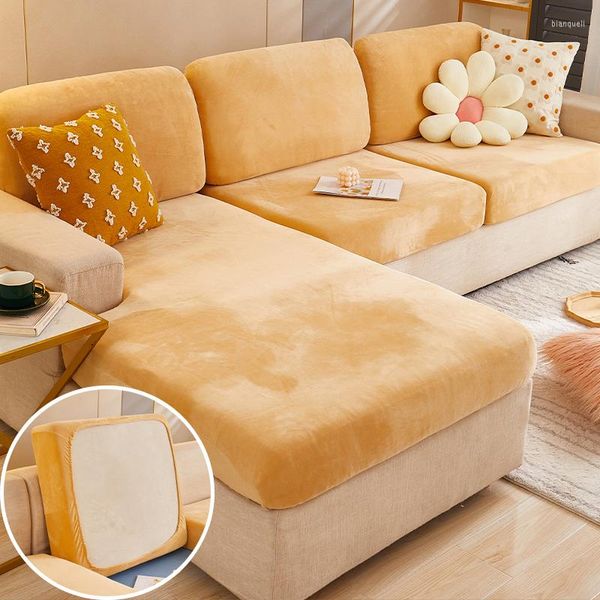 Fundas para sillas Tela de terciopelo Cojín de sofá Funda de sofá elástica Funda de asiento en forma de L Sillón Chaise Lounge para sala de estar