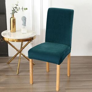 Housses de chaise en velours pour salle à manger, housses de protection amovibles et extensibles